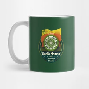 Sunset Pier - Santa Monica Pacific Wheel (green color) Mug